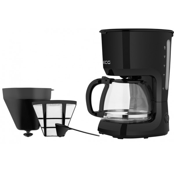 Cafetiera ECG KP 2116 Easy, 750 W, 1.25 L, 10 cesti, bol din sticla, filtru permanent