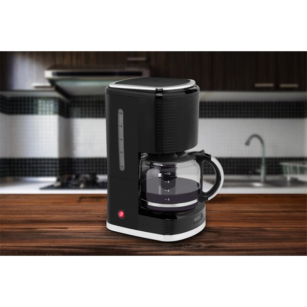Cafetiera ECG KP 2150 Stripe, 980 W, 1.5 litri, preparare pana la 10 cesti de cafea odata, sistem drip-stop, negru Cafetiera ECG KP 2150 Stripe, 980 W, 1.5 litri, preparare pana la 10 cesti de cafea odata, sistem drip-stop, negru