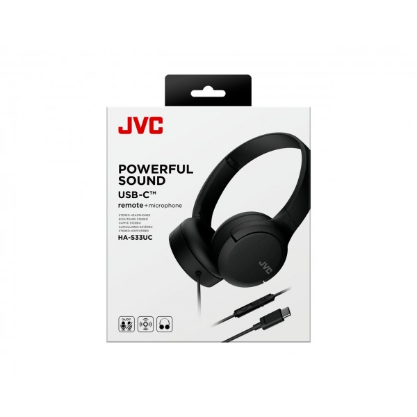 Casti JVC HA-S33UC-A-U, Cu fir, On-Ear, Microfon, USB-C, albastru