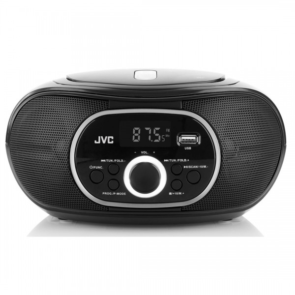 Radio cu casetofon si player CD JVC RC-E451W, 2 x 1.6 W RMS, FM, Bluetooth, USB, MP3, AUX IN, alb