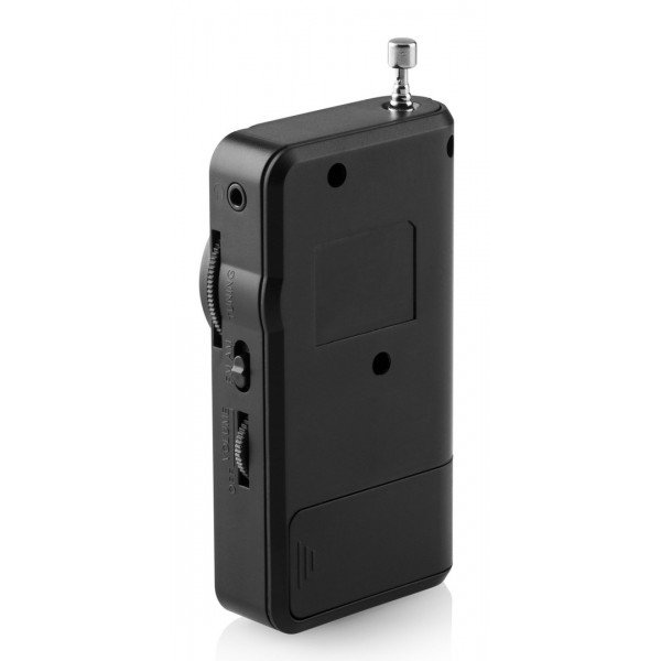 Radio de buzunar portabil JVC RA-E411B, Afisaj LCD, Tuner digital FM/AM, Negru