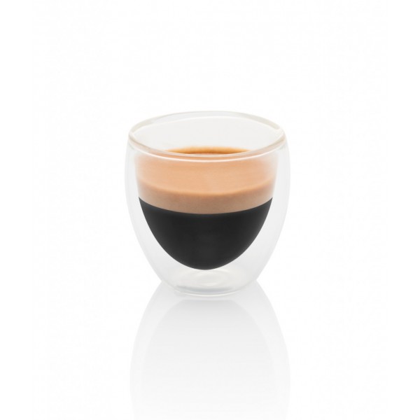 Set 2 pahare pentru espresso ETA 4181 93000, 80 ml, pereti dubli din sticla borosilicata