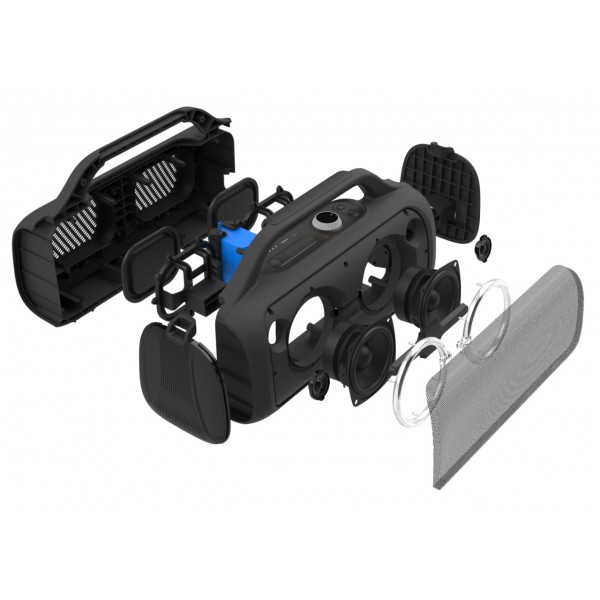 Boxa Portabila JVC XS-E643B, 60W, Bluetooth 5.3, baterie Litiu-ion 3,7V/10800mAh, TWS, IPX5, efecte luminoase, negru