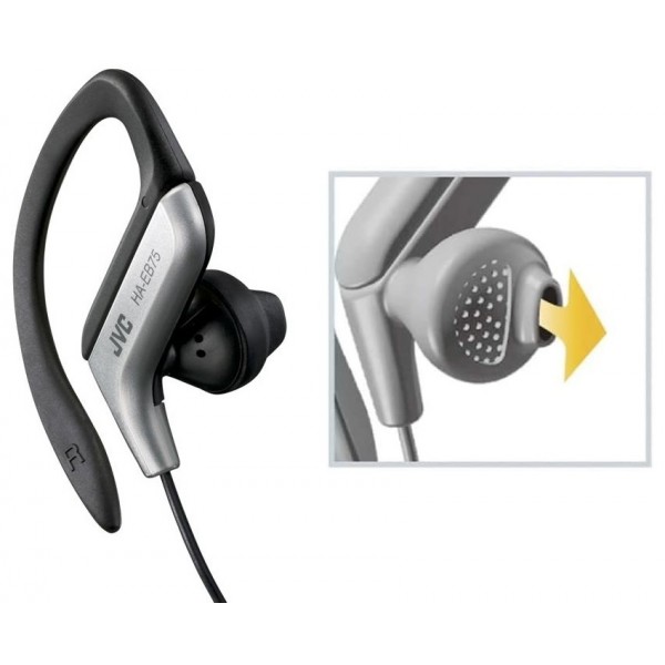 Casti sport JVC HA-EB75, Cu Fir, In-Ear, Confort si Stabilitate la Miscare, Albastru