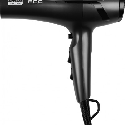 Uscator de par cu ionizare ECG Modifica Nera Grande+, 2200 W, 2 viteze, 3 niveluri de temperatura, difuzor, negru Uscator de par cu ionizare ECG Modifica Nera Grande+, 2200 W, 2 viteze, 3 niveluri de temperatura, difuzor, negru