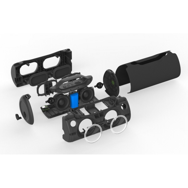 Radio portabil JVC RA-E431B, tuner digital FM, afisaj LCD, mufa jack pentru casti, ceas desteptator, antena, negru