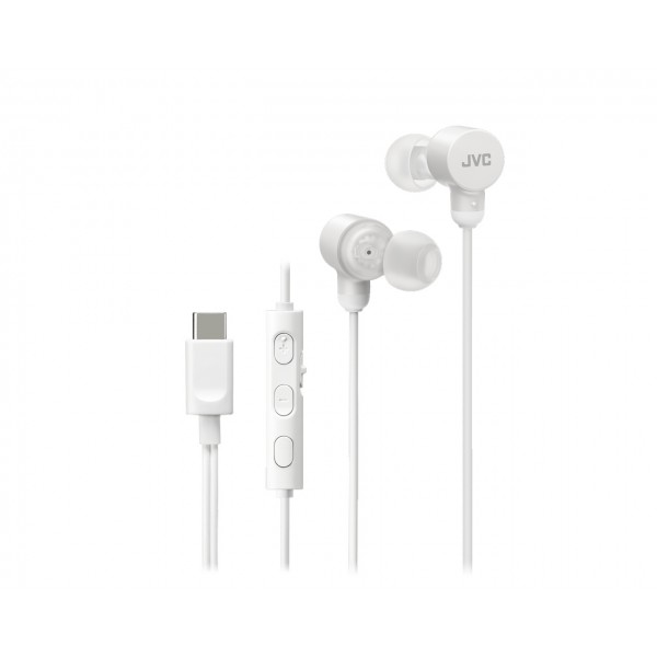 Casti JVC HA-FR29UC-W-U, Cu fir, In-Ear, Microfon, USB-C, Functie Mod Sunet, Husa, alb