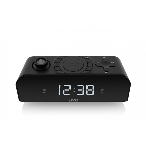 Radio cu ceas JVC RA-E314B, FM, alarma, proiectie, memorie 10 posturi, negru