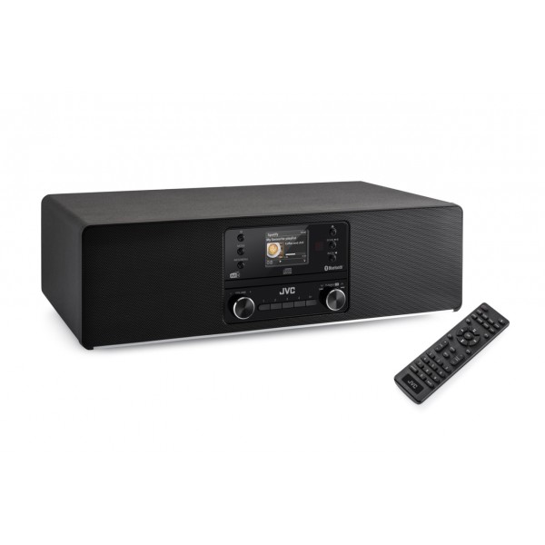 Radio cu CD JVC RD-E664B-DAB, 2x2.5W RMS, Bluetooth, USB, afisaj LCD, ceas, telecomanda, negru
