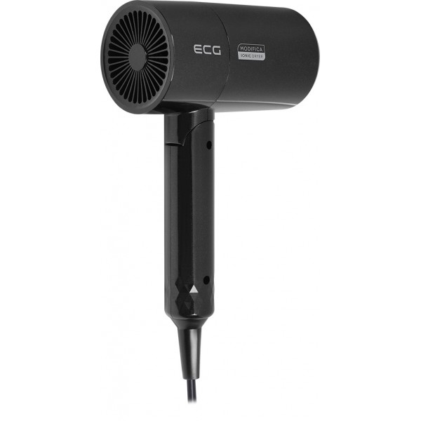 Uscator de par cu ionizare ECG Modifica Nera, 1600 W, 2 niveluri de temperatura, concentrator, negru