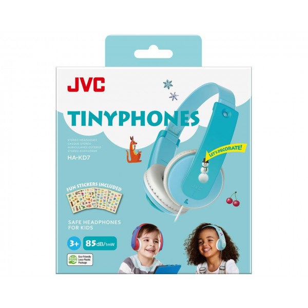 Casti JVC pentru copii HA-KD7-YNE, Over-ear, galben-albastru