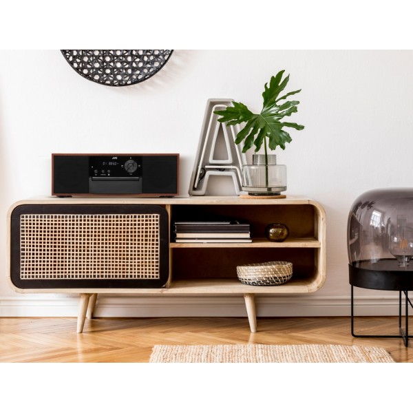 Radio internet JVC RA-E981B, 10W RMS, tuner DAB+/FM, Bluetooth, LCD 2.8”, WiFi, Spotifiy Connect, telecomanda, USB, AUX, negru