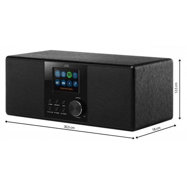 Radio cu CD JVC RD-E221B, 2 x 1.3 W RMS, FM/USB/MP3, AUX IN, iesire pentru casti, negru