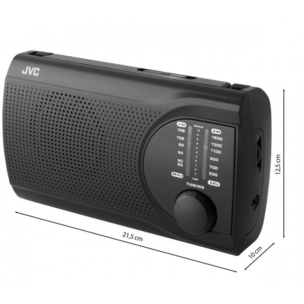 Radio portabil JVC RA-E311B, analog, mufa Jack 3.5 mm pentru casti, negru