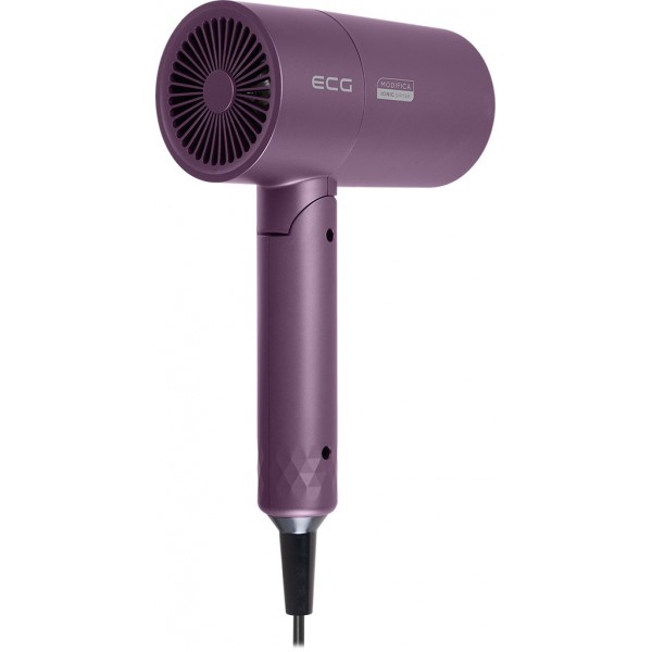 Uscator de par cu ionizare ECG Modifica Chiara, 1600 W, 2 niveluri de temperatura, concentrator, violet