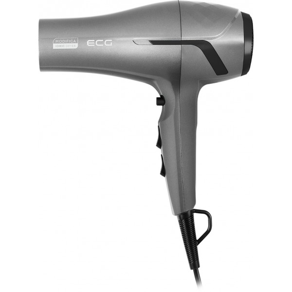 Uscator de par cu ionizare ECG Modifica Grigio Grande, 2200 W, 2 viteze, 3 niveluri de temperatura, gri