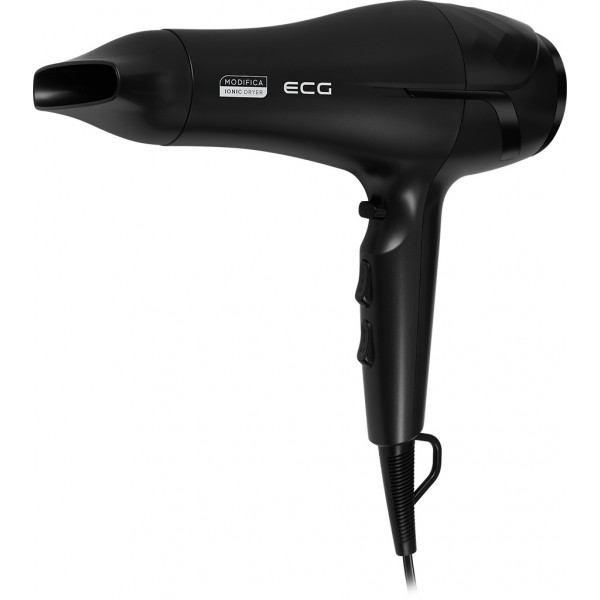 Uscator de par cu ionizare ECG Modifica Nera Grande+, 2200 W, 2 viteze, 3 niveluri de temperatura, difuzor, negru