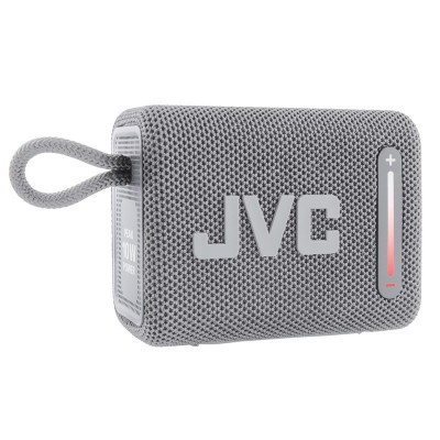 Boxa portabila JVC XS-E114G, radio FM, Bluetooth, IPX6, Litiu-ion 3,7 V / 2000 mAh, gri
