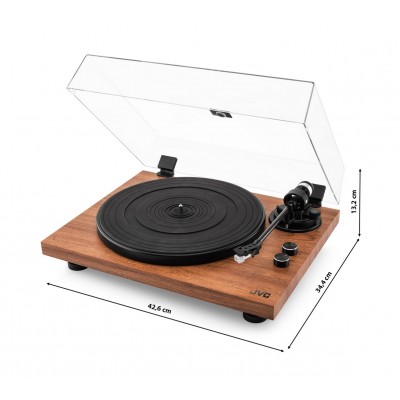 Pick-up Hi-Fi cu ac JVC AL-E534B, Bluetooth, 2 viteze (33 si 45 rpm), platan aluminiu, iesire RCA, negru