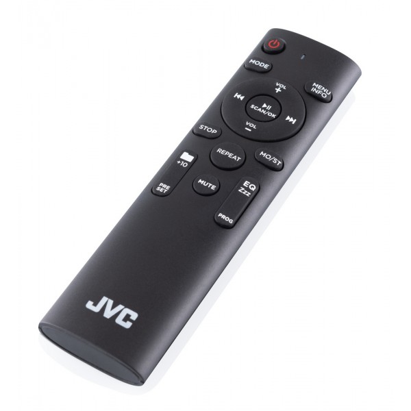 Radiocasetofon stereo cu CD JVC RC-E444B, 4W RMS, Bluetooth, USB, afisaj LCD, ceas, negru