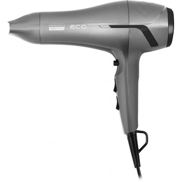 Uscator de par cu ionizare ECG Modifica Grigio Grande, 2200 W, 2 viteze, 3 niveluri de temperatura, gri