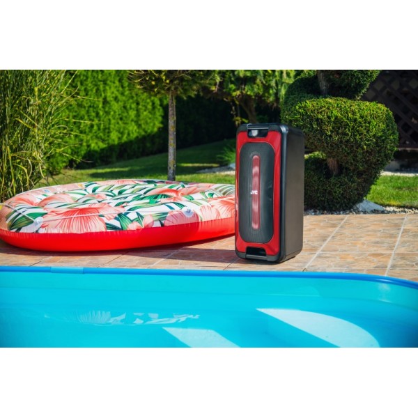 Boxa portabila JVC XS-E423B, 24 W, Bluetooth, IPX5, iluminare cu LED-uri, negru