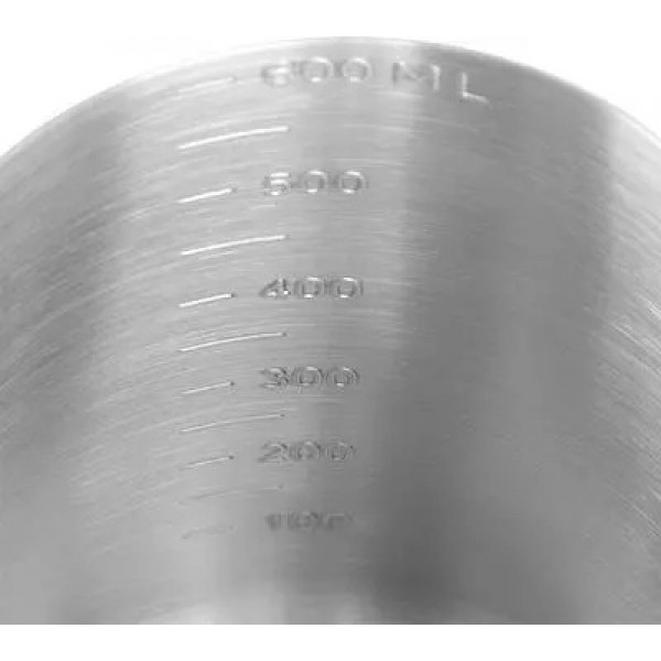 Cana pentru spumarea laptelui ECG Milk Jug Lucido, 600ml, otel inoxidabil