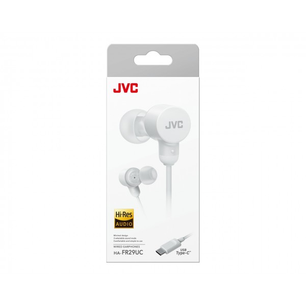 Casti JVC HA-FR29UC-B-U, Cu fir, In-Ear, Microfon, USB-C, Functie Mod Sunet, Husa, negru