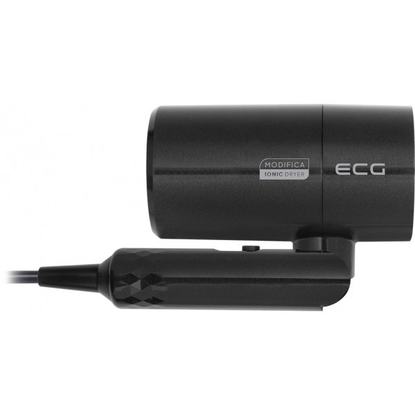 Uscator de par cu ionizare ECG Modifica Nera, 1600 W, 2 niveluri de temperatura, concentrator, negru
