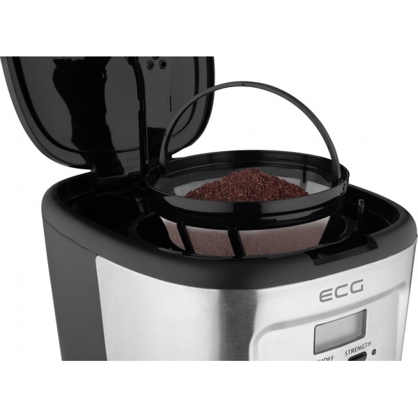 Cafetiera ECG KP 2125 Supreme, 900 W, 1.5 L, 12 cesti, LCD, bol din sticla