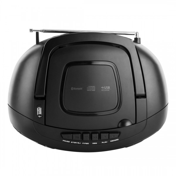 Radiocasetofon cu player CD JVC RC-E561B-DAB, 2 x 1.5 W RMS, Bluetooth/USB/MP3, AUX IN, DAB+/Tuner FM, negru