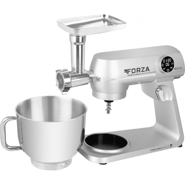 Robot de bucatarie ECG FORZA 6600 Metallo Argento, 1800 W, 6,5 litri, LCD, sistem de amestecare planetar Robot de bucatarie ECG FORZA 6600 Metallo Argento, 1800 W, 6,5 litri, LCD, sistem de amestecare planetar