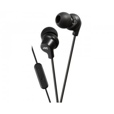 Casti JVC HA-FR15-B-EF, Cu fir, In-Ear, Microfon, mufa in L compatibila cu iPhone, Negru