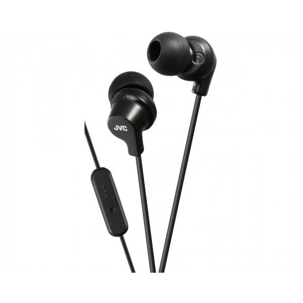 Casti JVC HA-FR15-B-EF, Cu fir, In-Ear, Microfon, mufa in L compatibila cu iPhone, Negru