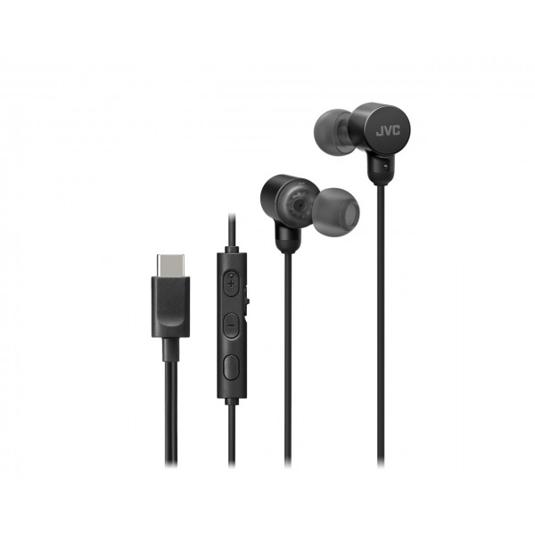 Casti JVC HA-FR29UC-B-U, Cu fir, In-Ear, Microfon, USB-C, Functie Mod Sunet, Husa, negru