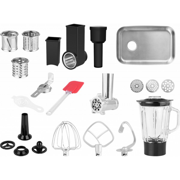 Robot de bucatarie ECG FORZA 5500 Giorno Argento, 1500 W, 6,5 litri, LCD, sistem de amestecare planetar