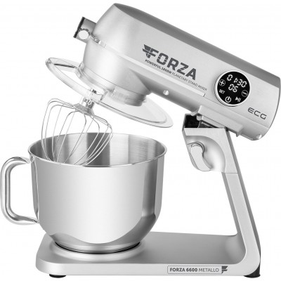Robot de bucatarie ECG FORZA 6600 Metallo Argento, 1800 W, 6,5 litri, LCD, sistem de amestecare planetar