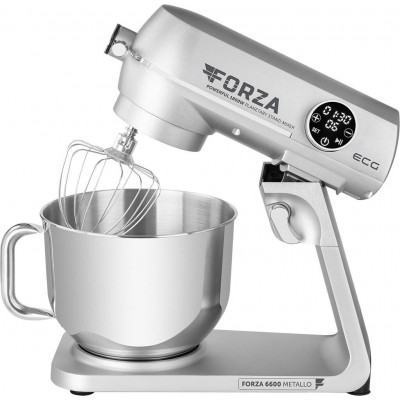 Robot de bucatarie ECG FORZA 6600 Metallo Argento, 1800 W, 6,5 litri, LCD, sistem de amestecare planetar