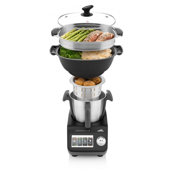 Robot de bucatarie ETA Leonardo Plus 0070 90010, 1600 W, 3.5 litri, 7 programe, negru/gri