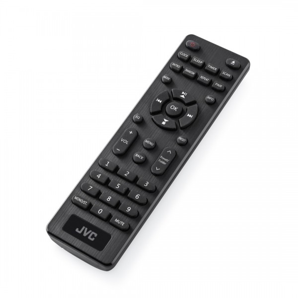 Radio cu CD JVC RD-E664B-DAB, 2x2.5W RMS, Bluetooth, USB, afisaj LCD, ceas, telecomanda, negru