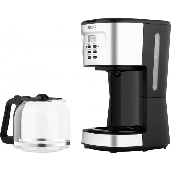 Cafetiera ECG KP 2125 Supreme, 900 W, 1.5 L, 12 cesti, LCD, bol din sticla