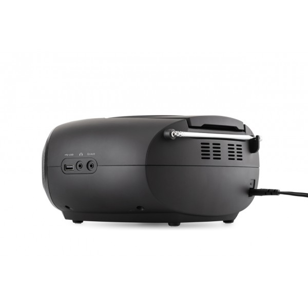 Radiocasetofon stereo cu CD JVC RC-E444B, 4W RMS, Bluetooth, USB, afisaj LCD, ceas, negru