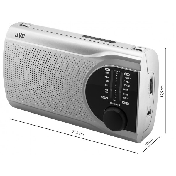 Radio JVC RA-E321B, tuner analogic FM/AM, mufa jack 3.5 mm pentru casti, negru