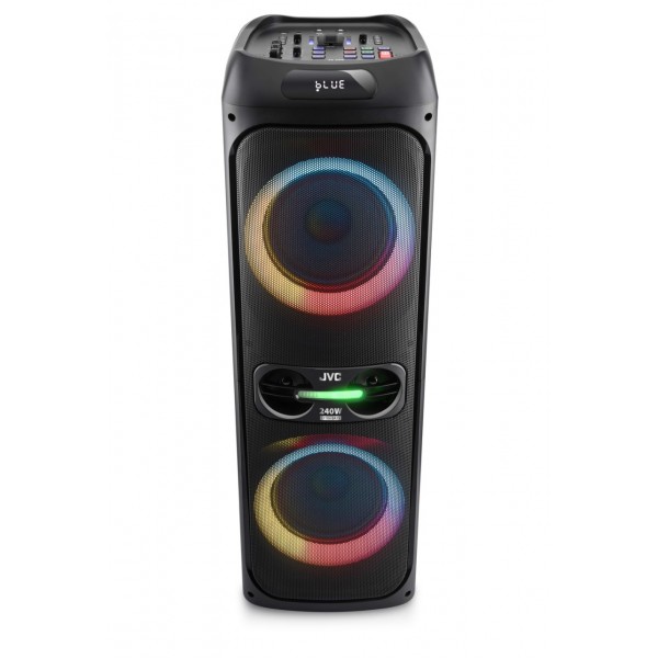 Sistem audio portabil JVC XS-EP514B, 150W (RMS), Acumulator 11.1 V/4 Ah (16 h), Bluetooth, USB, Radio FM, Microfon, AUX IN, Intrare chitara