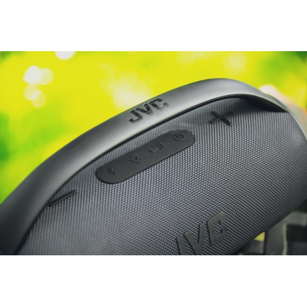 Boxa portabila JVC XS-E114G, radio FM, Bluetooth, IPX6, Litiu-ion 3,7 V / 2000 mAh, gri