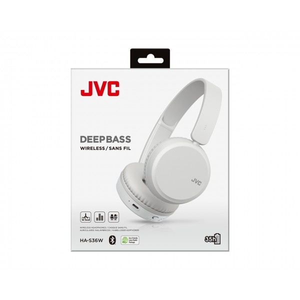 Casti audio On-Ear JVC HA-S36W-B-U, Bluetooth, Autonomie 35h, microfon, Negru