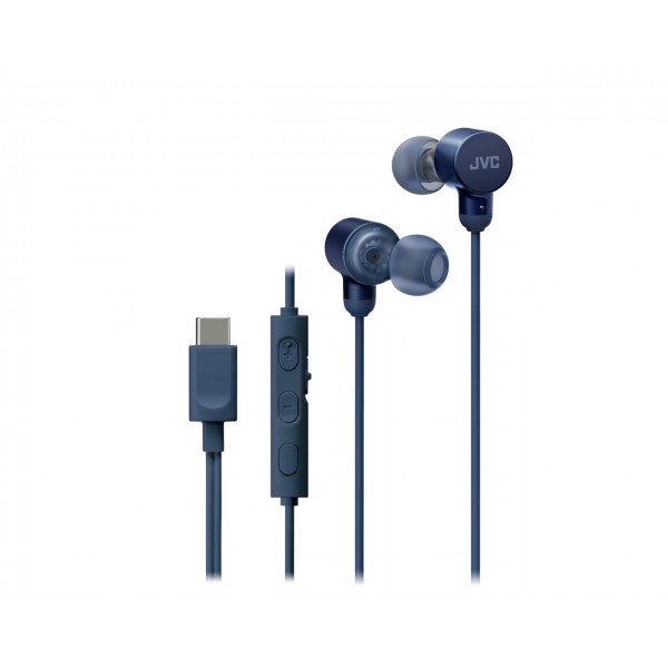 Casti JVC HA-FR29UC-A-U, Cu fir, In-Ear, Microfon, USB-C, Functie Mod Sunet, Husa, albastru