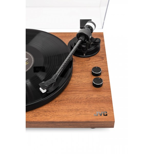 Pick-up Hi-Fi cu ac JVC AL-E534B, Bluetooth, 2 viteze (33 si 45 rpm), platan aluminiu, iesire RCA, negru