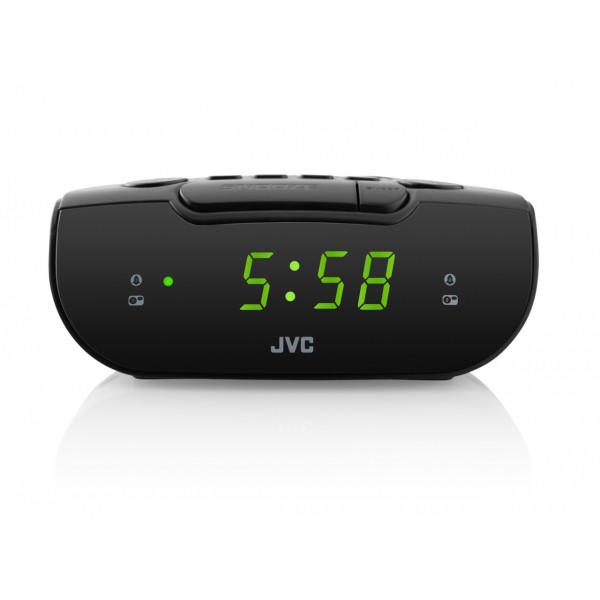 Radio cu ceas si alarma JVC RA-E211B, proiectie ora, tuner digital FM/AM, setare luminozitate, negru