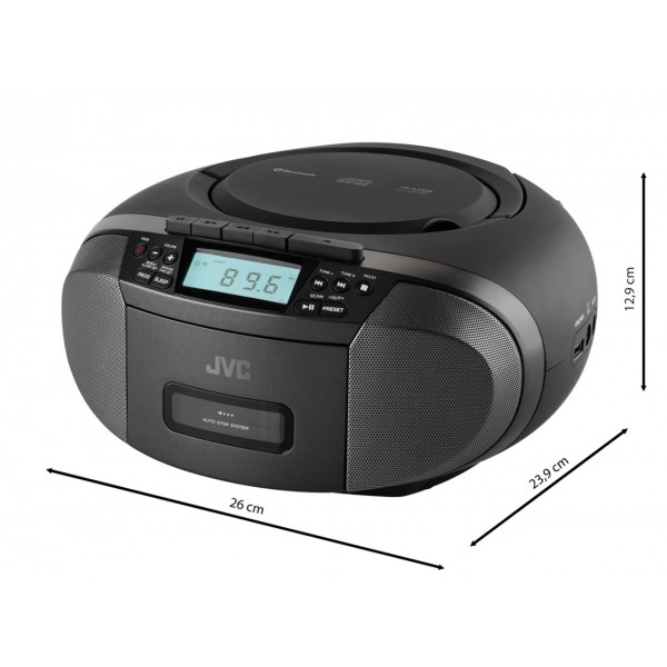 Internet radio JVC RA-E814B, 5W RMS, tuner DAB+/FM, Bluetooth, ecran color 2,4 inch, negru